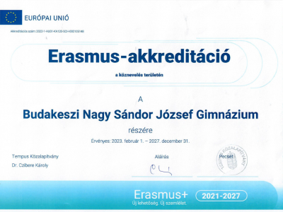Erasmus akkreditáció 2027-ig